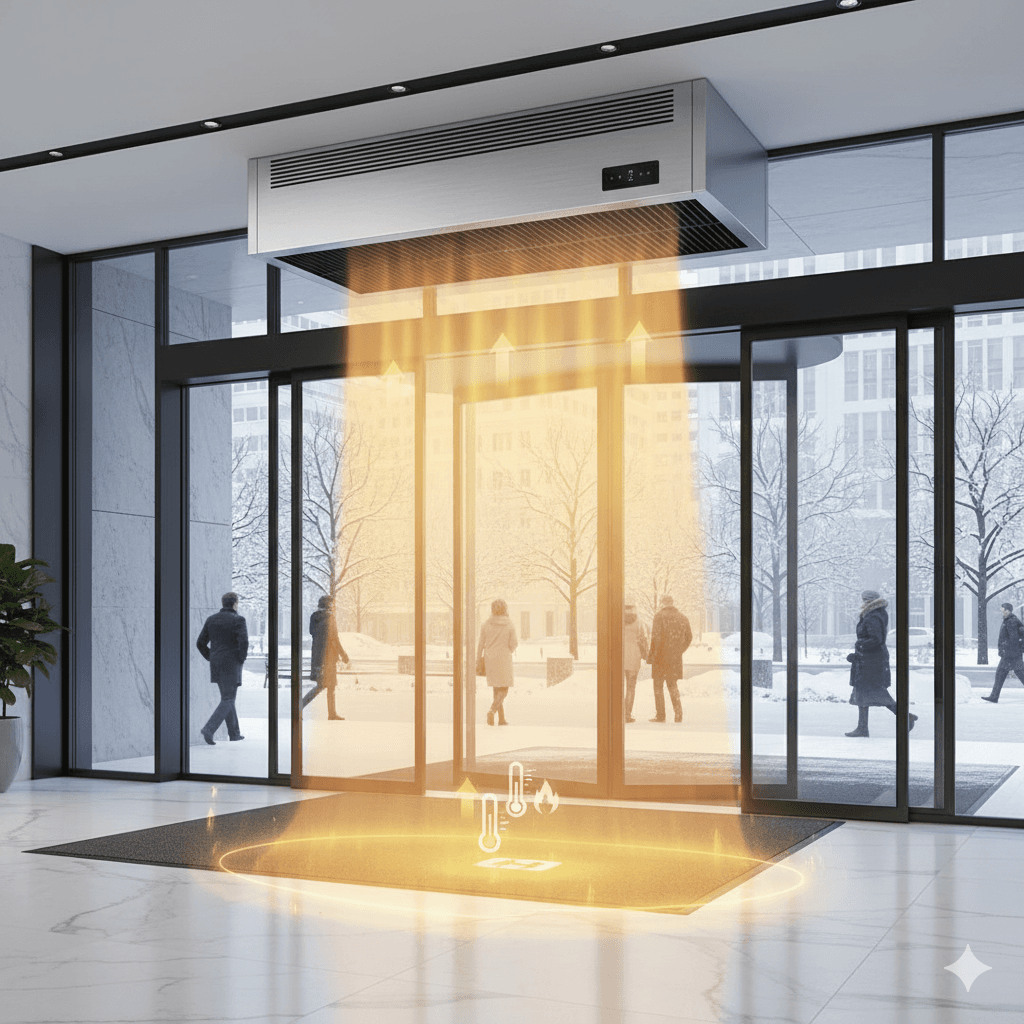 Otimize o conforto com a cortina de ar com aquecedor OEM.