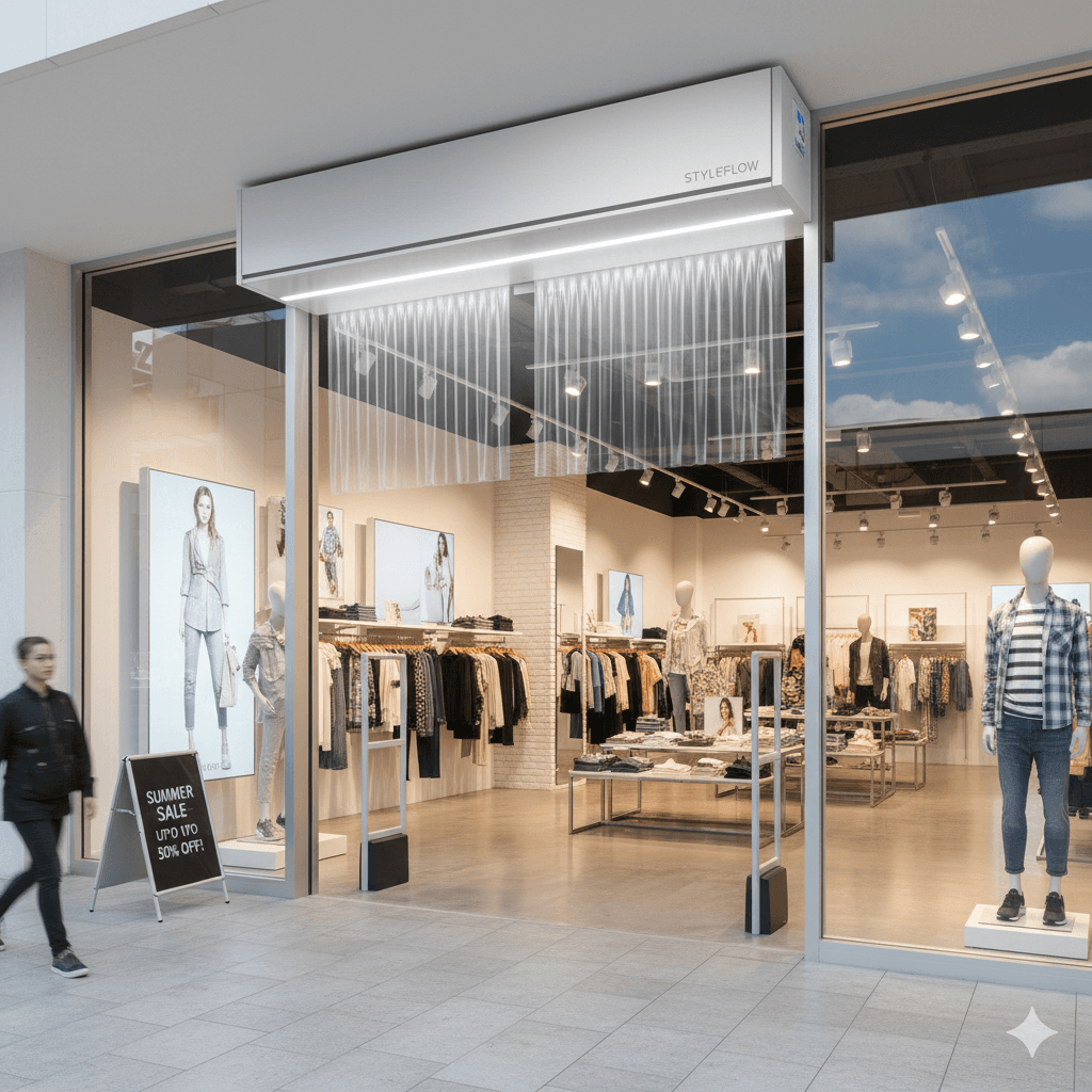 Cortina de ar para lojas de varejo: aprimore a experiência do cliente.